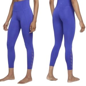 Nike Yoga Luxe‎ Cropped High-Waisted Leggings Blue Lattice Detail Plus Size 1X